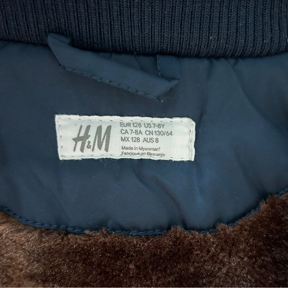 H&M Boys Hooded Parka Size 7-8 - Picture 4 of 12